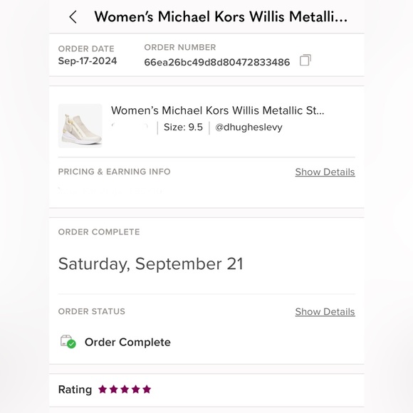 Women’s Michael Kors Willis Metallic Stretch Knit Trainer size 10 - Picture 11 of 12